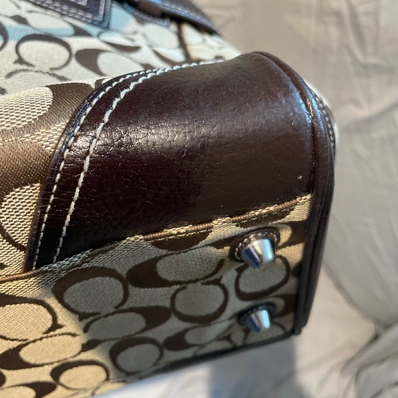 Coach Brown and Tan Signature Tote - Picture 12 of 13